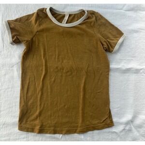 Childhoods Clothing Kids Mustard Yellow Ringer Tee Short Sleeve Slub Shirt 6/7